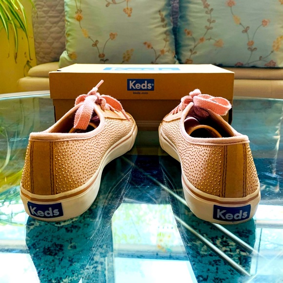 ✨Keds✨ Double Up Suede & Sparkle Blush Sneakers - Picture 5 of 15